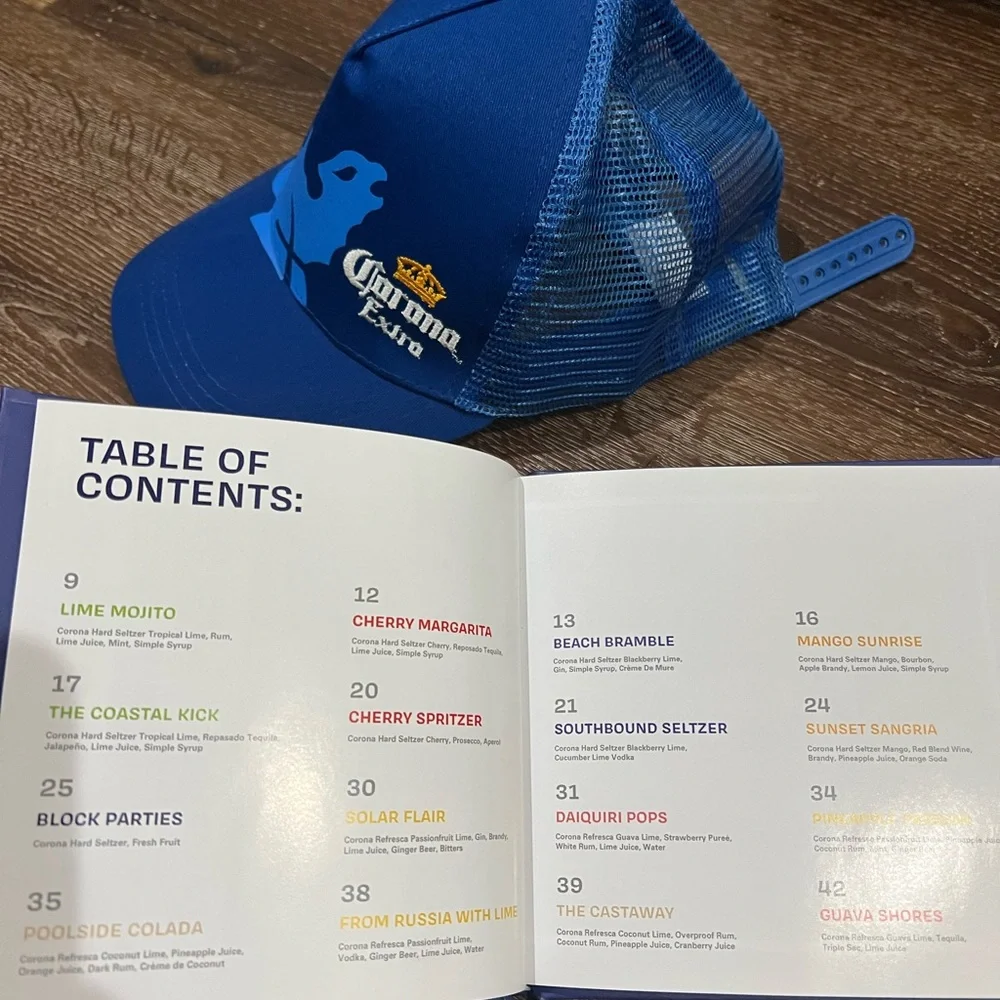 NWOT corona hat / corona cocktail book - Picture 3 of 9